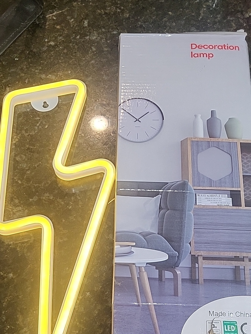 Yellow Lightning Bolt Decoration Lamp - Unbranded